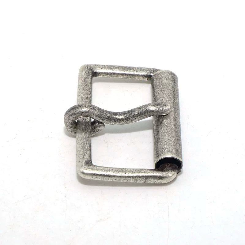 Solid Brass Antique Silver Plated Vintage Roller Buckle