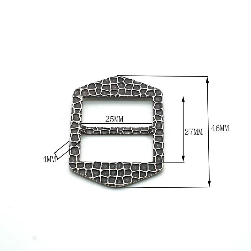 Solid Brass Antique Silver Plated Vintage Patterned Tri-Glide