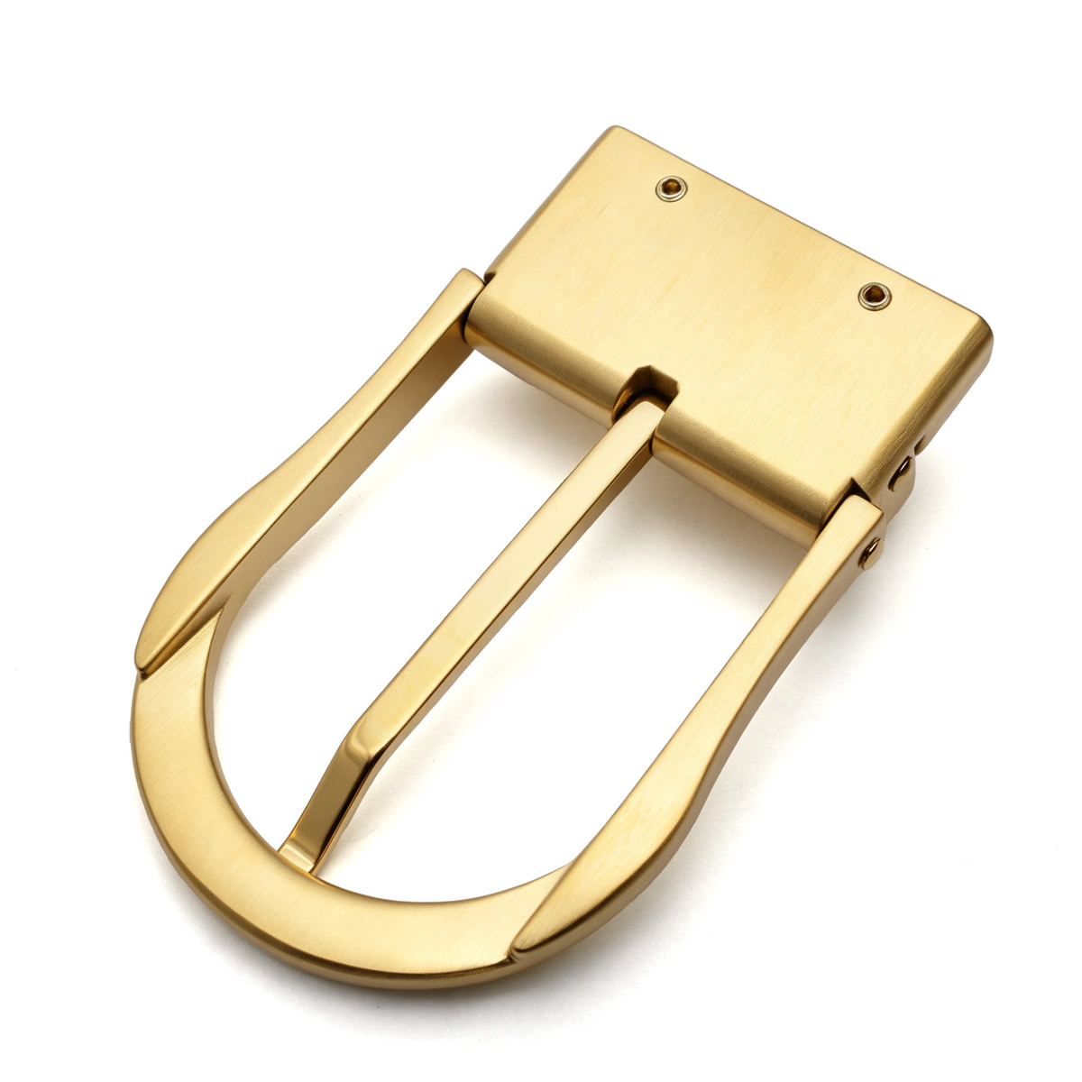 Men's Reversible Rotating U-Shape Pin Belt Buckle, 39mm Inner Width, Horseshoe Metal Belt Buckle Replacement, Gold / Silver / Black