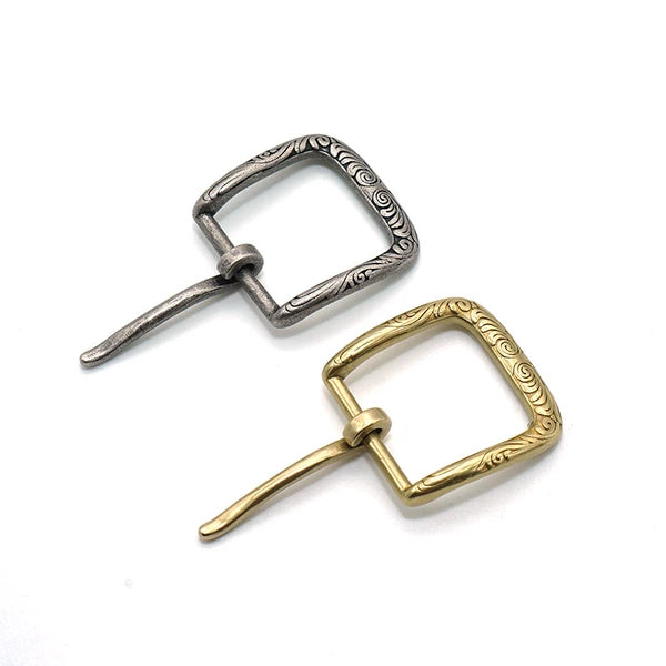 Solid Copper Vintage Patterned Pin Buckle 23mm