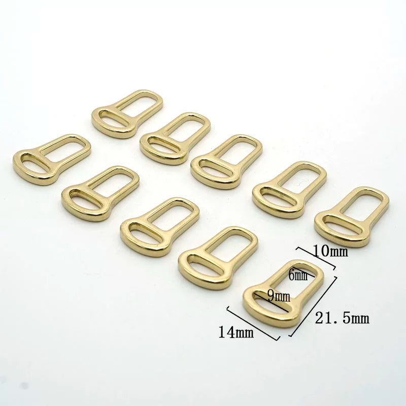 Solid Brass Zipper Pull 10 Pcs