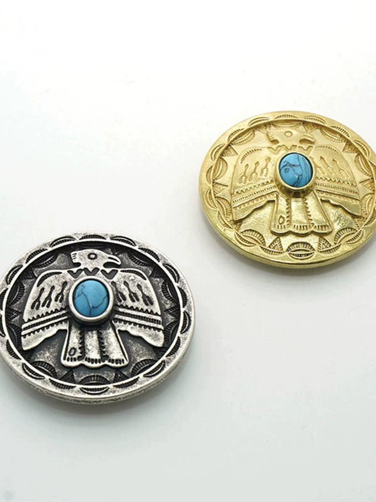 Solid Brass Turquoise Wallet Snap