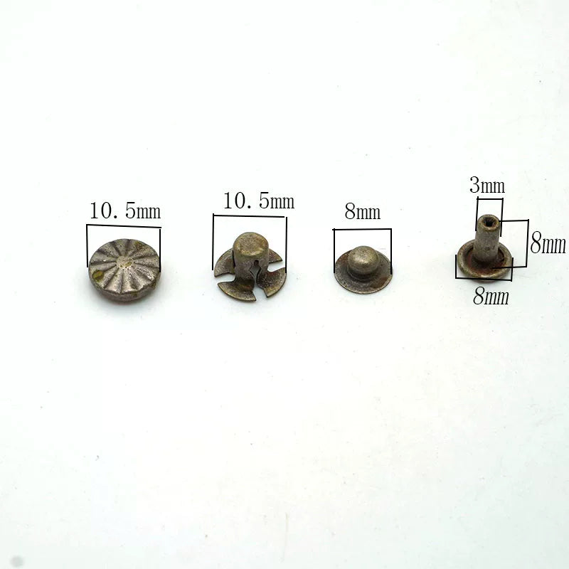 Solid Copper Floral Snap Fastener 10.5mm 4-Piece Set