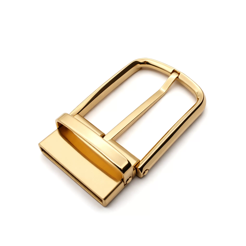 Men's Rotatable Reversible Pin Belt Buckle, 38.5mm Inner Width, Sleek Curved Smooth Frame Metal Belt Buckle Replacement, Silver / Gold / Matte Black