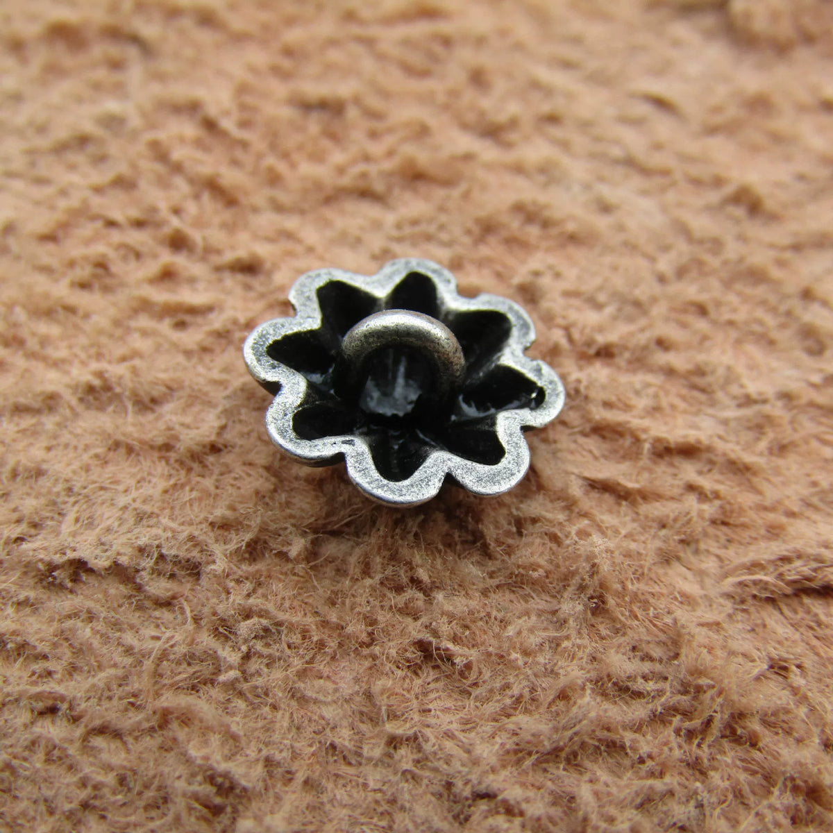 Solid Copper Vintage Floral Button
