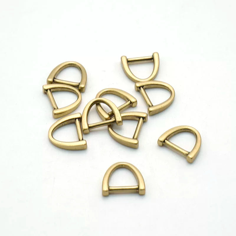 Solid Brass D-Ring 10 Pcs