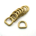 Solid Brass Open D-Ring 10 Pcs