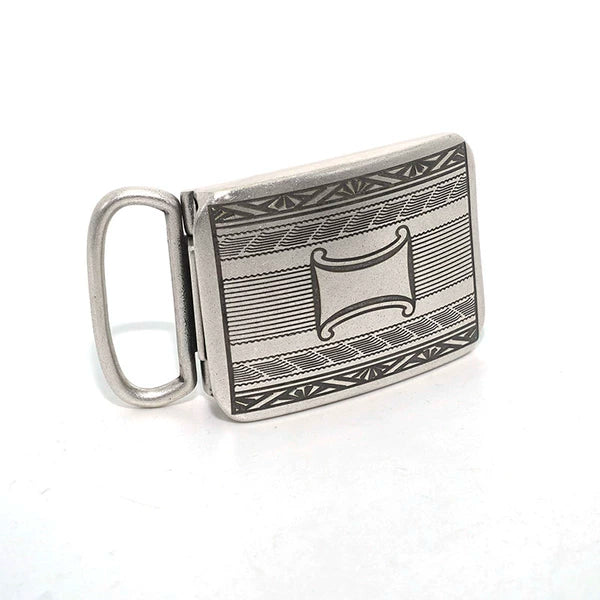 Solid Brass Antique Silver Plated Belt Buckle for 27mm Strap