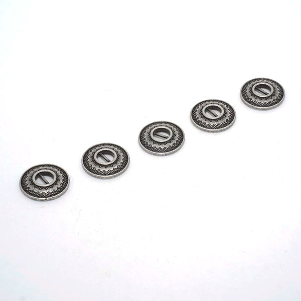Solid Brass Antique Silver Plated Vintage Garment Button