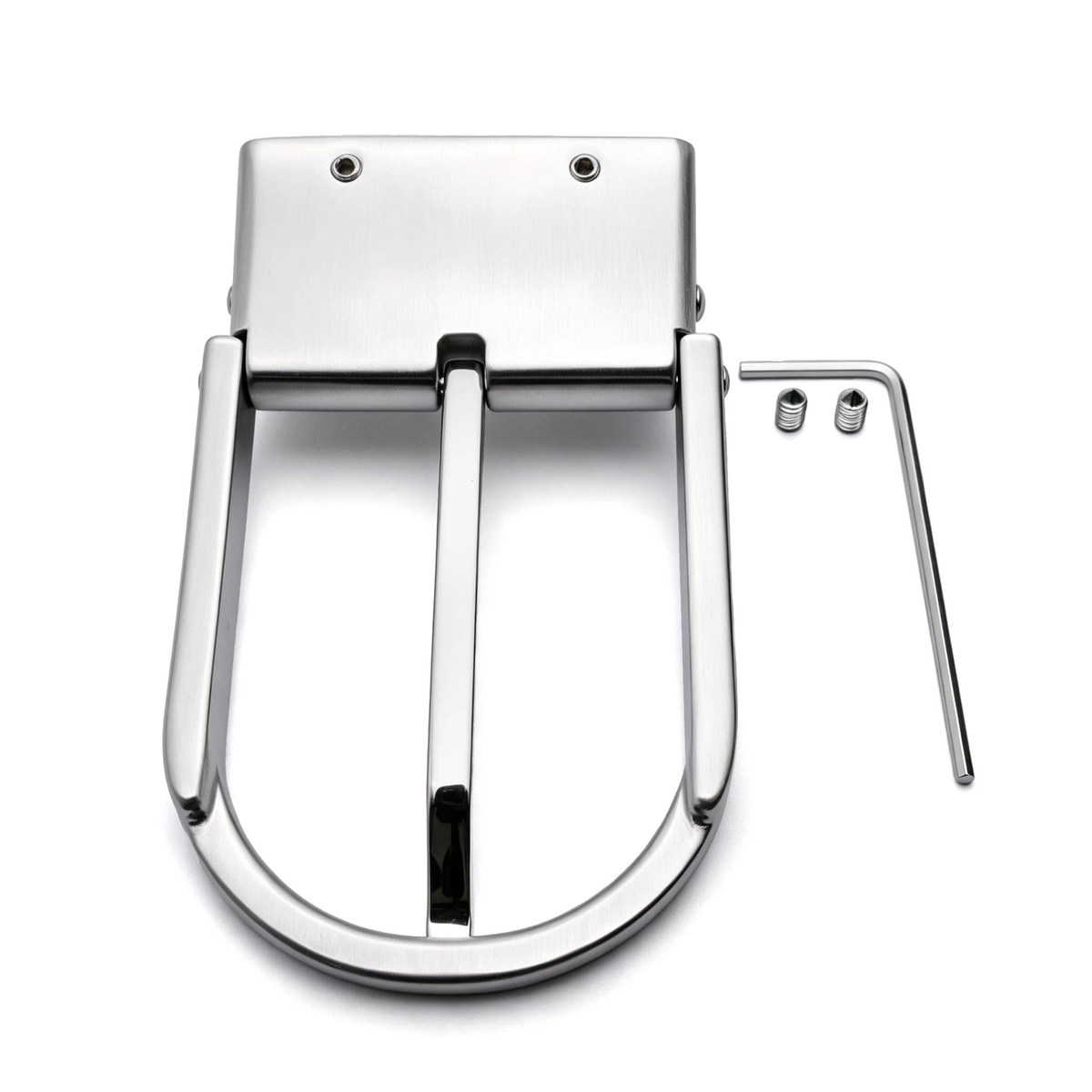 D Shape Rotatable Reversible Belt Buckle for Men, 39mm Single Prong Belt Replacement Buckle