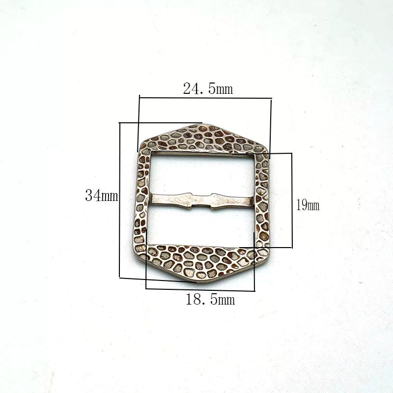 Solid Brass Antique Silver Plated Vintage Patterned Tri-Glide