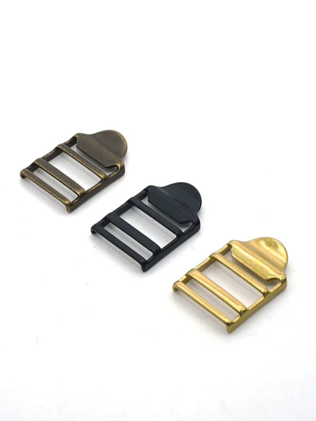 Solid Copper Oxidized Tri-Bar Slider