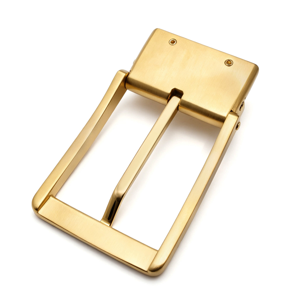 Men's Reversible Rotating Pin Belt Buckle, 38.8mm Inner Width, Metal Square Belt Buckle Replacement, Gold / Silver / Black