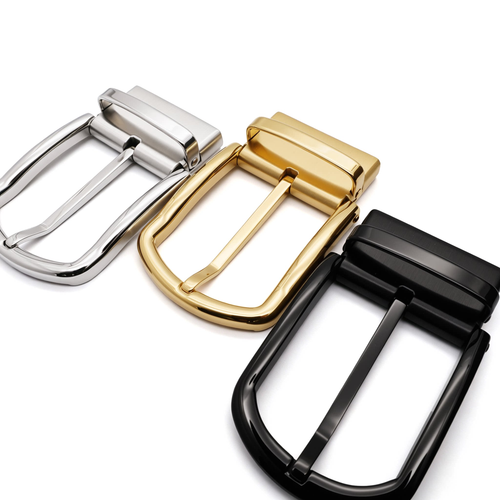 Men's Rotatable Reversible Pin Belt Buckle, 38.5mm Inner Width, Classic Rectangle D Frame Metal Belt Buckle Replacement, Silver / Gold / Matte Black
