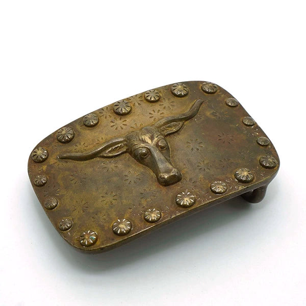 Solid Brass Oxidized Vintage Western Belt Buckle for 38mm Strap