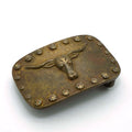 Solid Brass Oxidized Vintage Western Belt Buckle for 38mm Strap