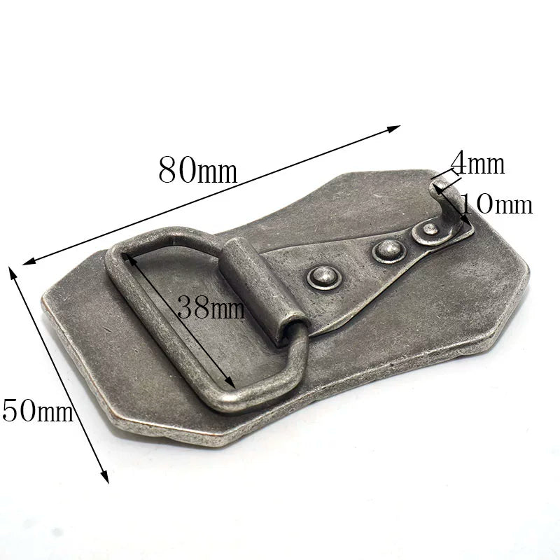 Solid Brass Silver Plated Vintage Belt Buckle