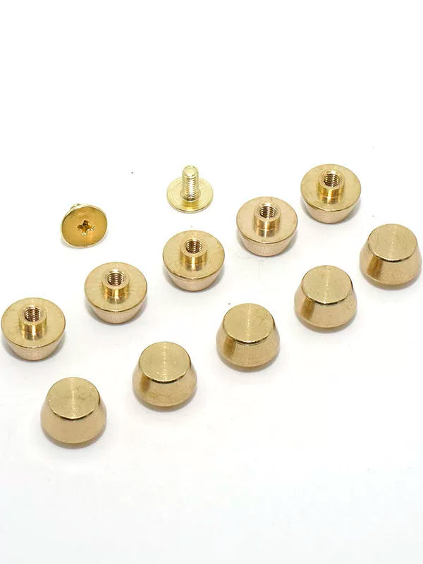 Solid Copper Foot Stud Hand Stitch Diy Leather Goods Hardware Decorative Button Leather Bag Base Stud Brass Bucket Stud Screw