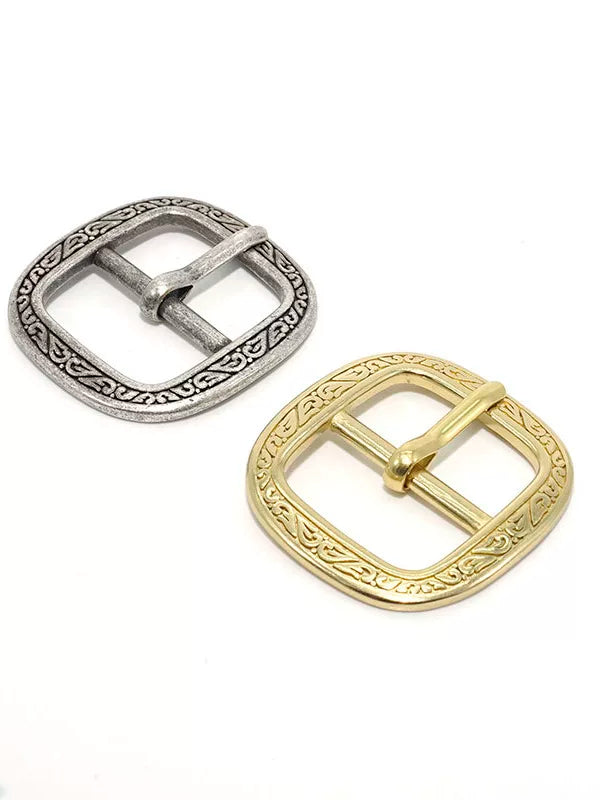 Solid Brass Vintage Patterned Tri-Glide Pin 24mm