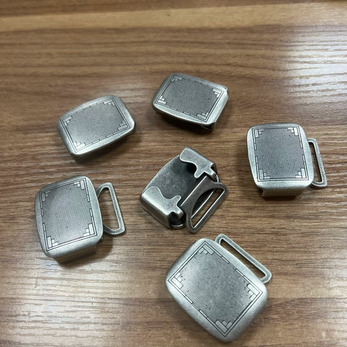 Solid Brass Antique Silver Plated Belt Buckle for 35mm Strap