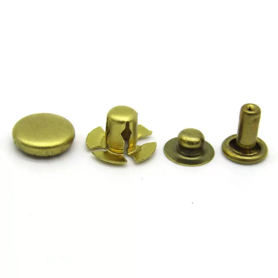 Solid Copper Floral Snap Fastener 10.5mm 4-Piece Set