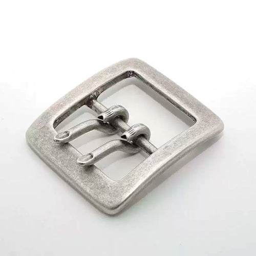 Solid Brass Antique Silver Plated Vintage Men's Belt Buckle 39mm
