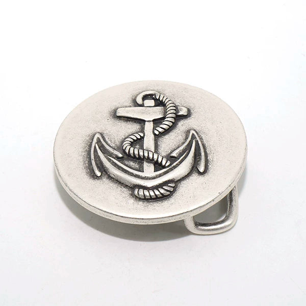 Solid Brass Antique Silver Plated Vintage Men's Belt Buckle