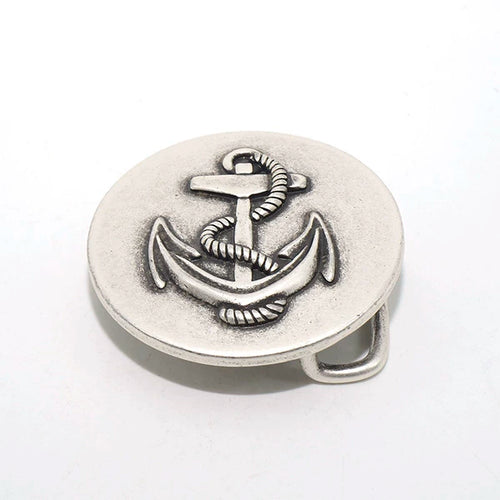 Solid Brass Antique Silver Plated Vintage Men's Belt Buckle