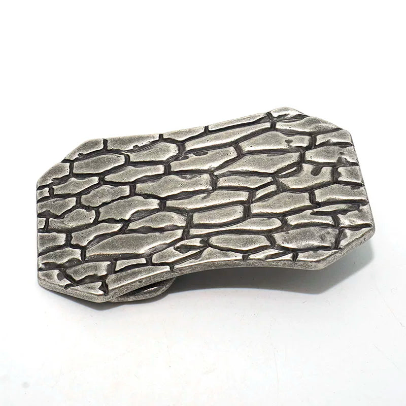 Solid Brass Silver Plated Vintage Belt Buckle