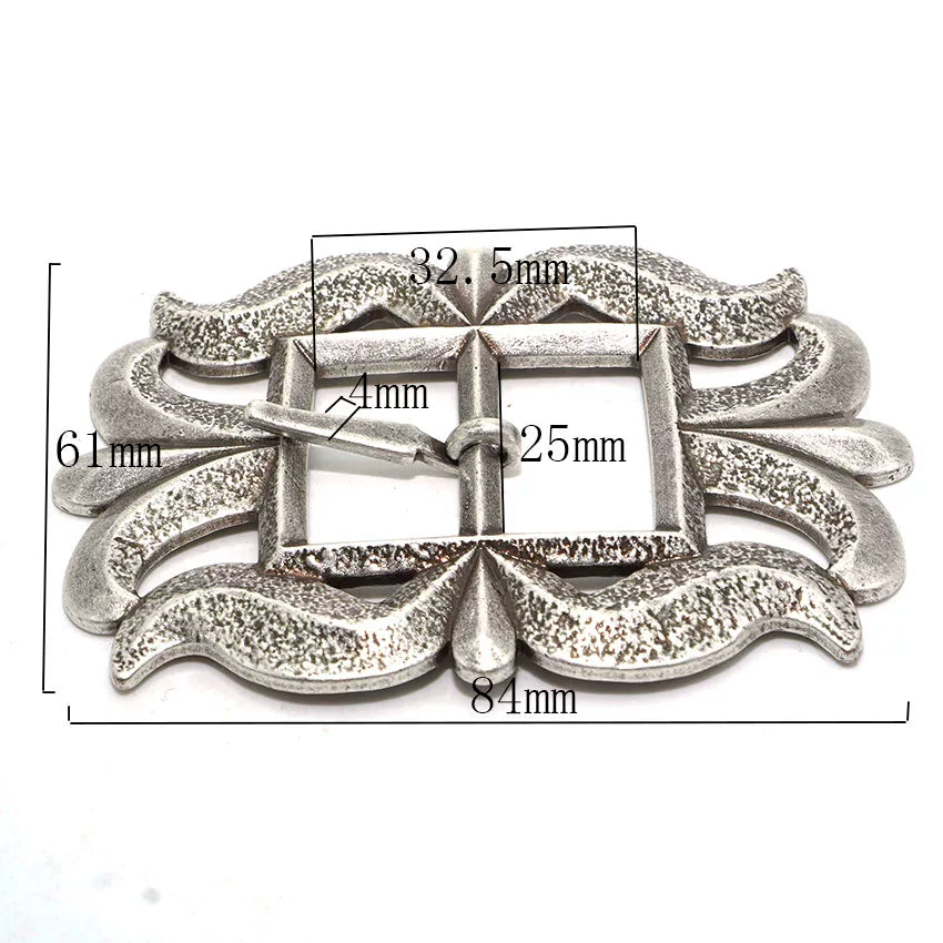 Solid Brass Silver Plated Vintage European Pin Buckle