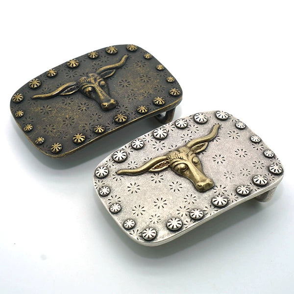 Solid Brass Antique Bronze Vintage Western Belt Buckle for 38mm Strap
