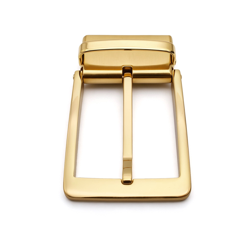 Men's Reversible Rotating Pin Belt Buckle, 38.8mm Inner Width, Metal Square Belt Buckle Replacement, Gold / Silver / Black