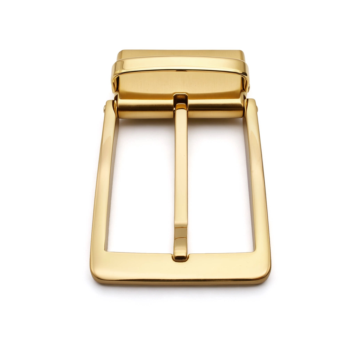 Men's Reversible Rotating Pin Belt Buckle, 38.8mm Inner Width, Metal Square Belt Buckle Replacement, Gold / Silver / Black