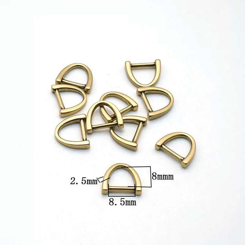 Solid Brass D-Ring 10 Pcs