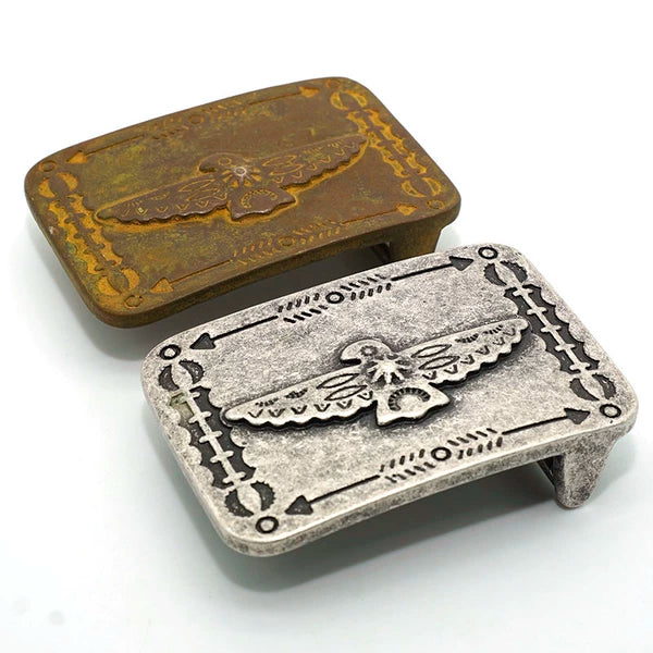 Solid Copper Antique Silver Plated Vintage Belt Buckle for 38mm Strap