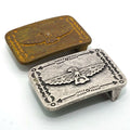 Solid Copper Antique Silver Plated Vintage Belt Buckle for 38mm Strap