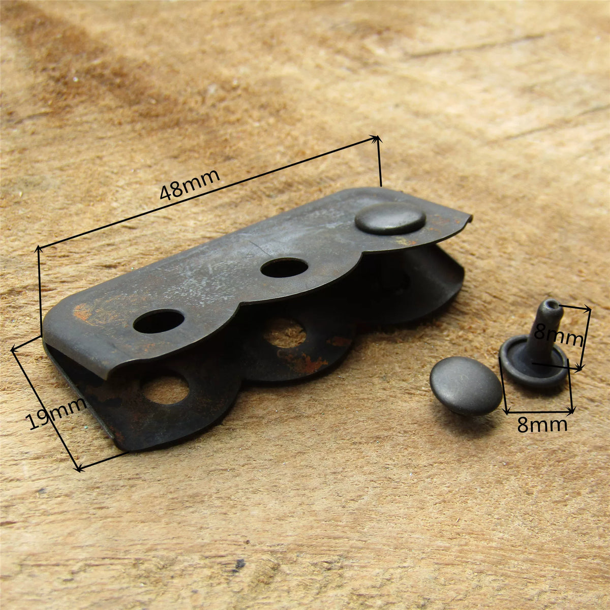 Solid Copper Oxidized Vintage End Clip 48mm