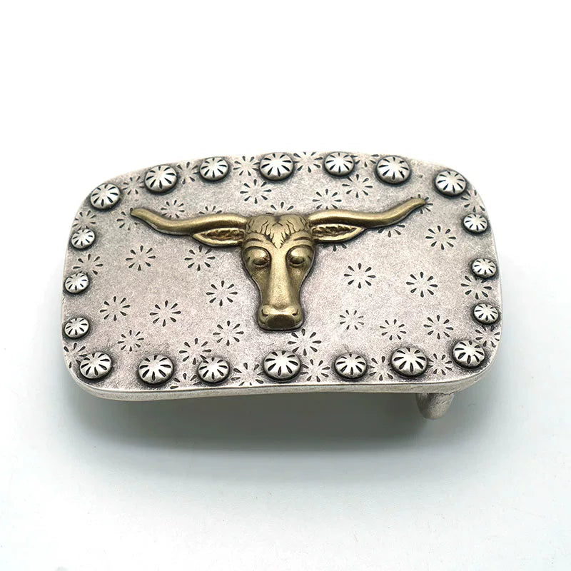 Solid Brass Antique Bronze Vintage Western Belt Buckle for 38mm Strap