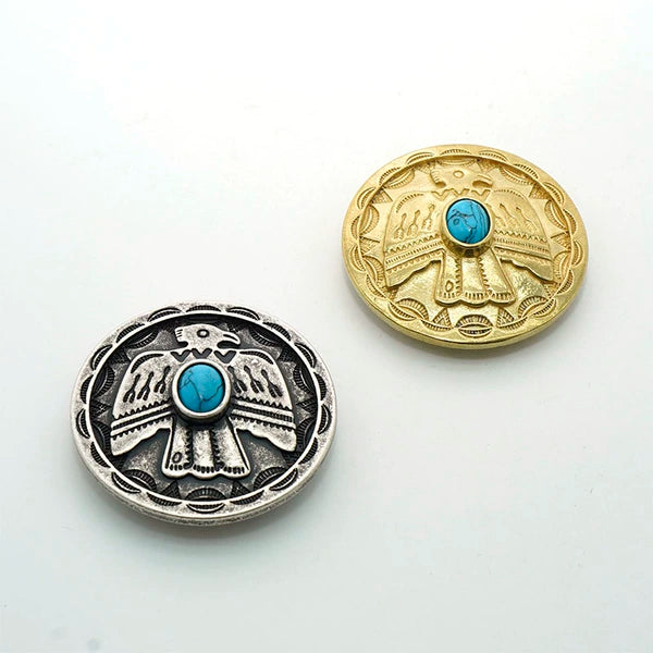 Solid Brass Turquoise Wallet Snap