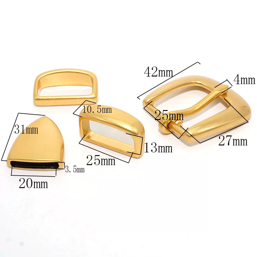 Solid Brass Pin Buckle 4-Piece Set