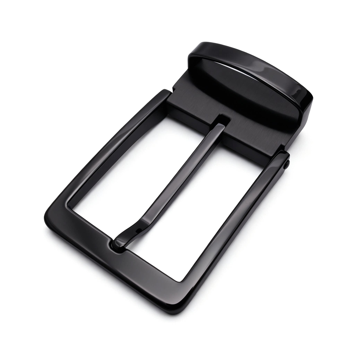 Men's Reversible Rotating Pin Belt Buckle, 38.8mm Inner Width, Metal Square Belt Buckle Replacement, Gold / Silver / Black