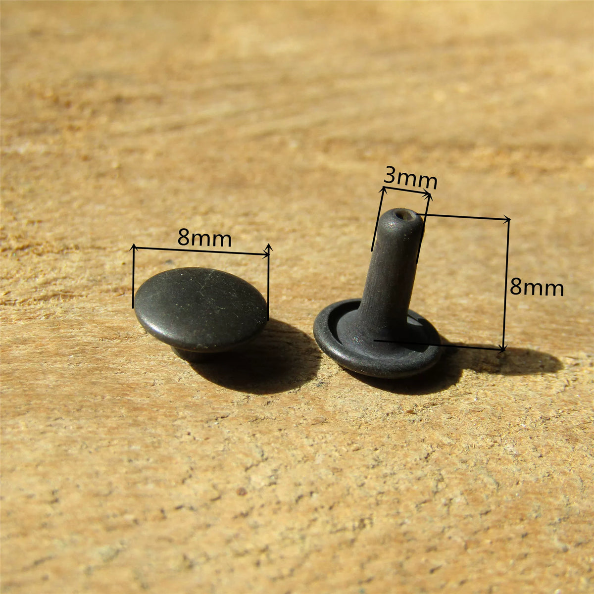 Solid Copper Black Antique Rivet 10x8mm