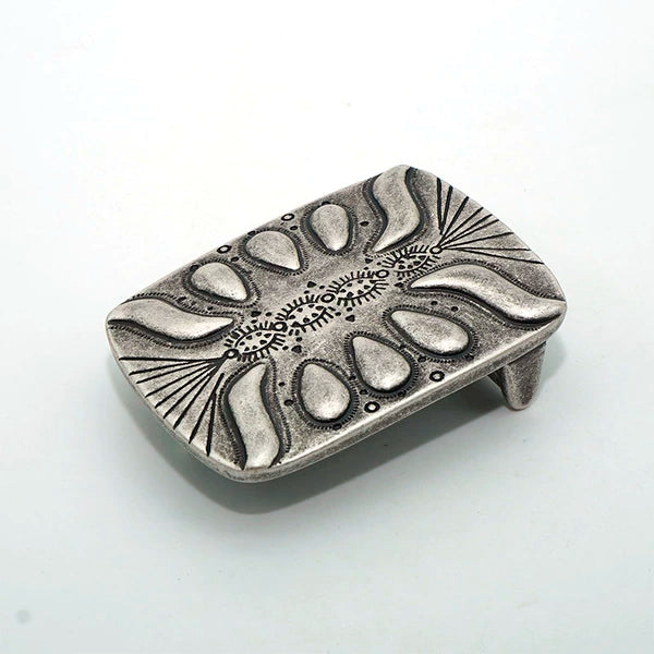 Solid Copper Silver Plated Vintage Patterned Tri-Glide