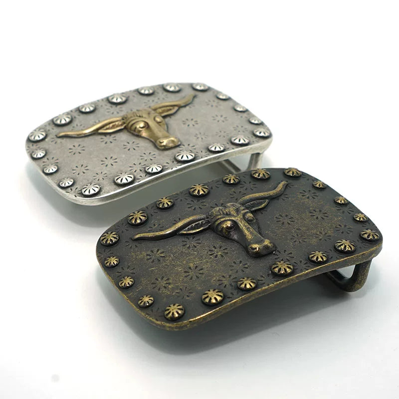 Solid Brass Antique Bronze Vintage Western Belt Buckle for 38mm Strap