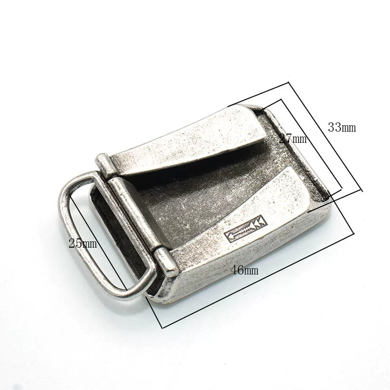 Solid Copper Antique Silver Plated Belt Buckle
