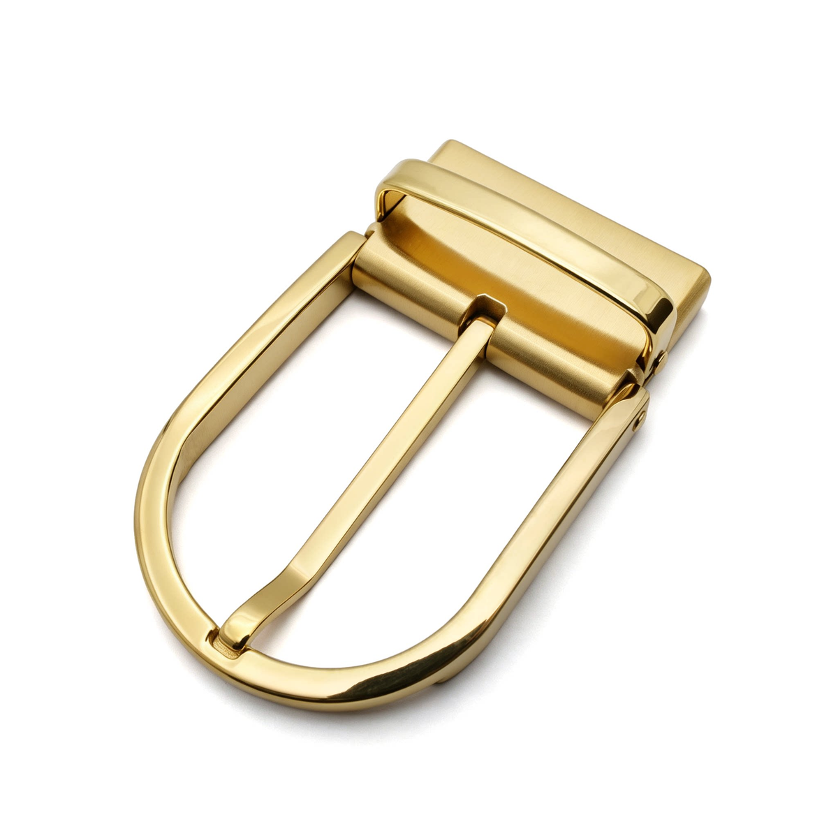 D Shape Rotatable Reversible Belt Buckle for Men, 39mm Single Prong Belt Replacement Buckle