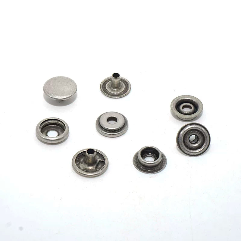 Solid Brass Antique Silver Plated Heavy Duty Snap Fastener 15mm