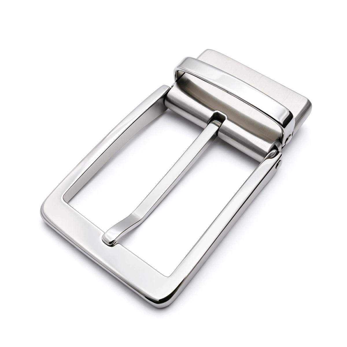Men's Reversible Rotating Pin Belt Buckle, 38.8mm Inner Width, Metal Square Belt Buckle Replacement, Gold / Silver / Black