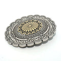 Solid Brass Antique Silver Plated Patterned Belt Buckle