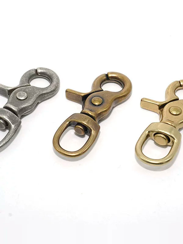 Solid Brass Silver Plated Vintage Keychain